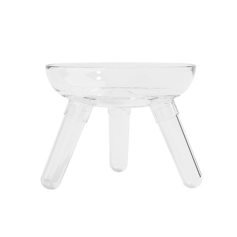 Transparent Anti-Knock Glass Pet Bowl for Cats & Dogs