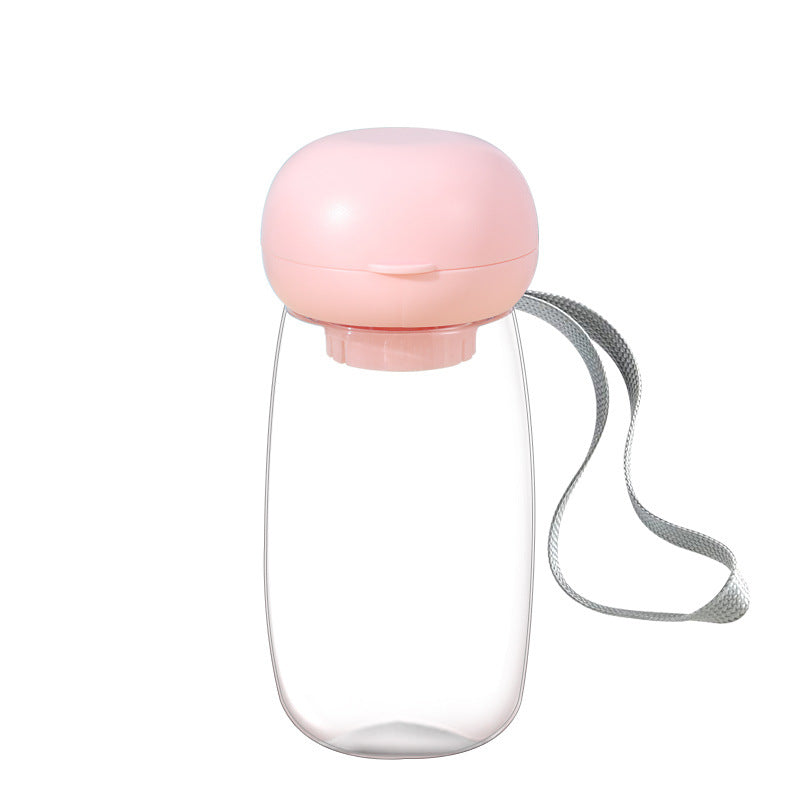 Portable Pet Water Bottle with Bowl and Lanyard for Cats & Dogs
