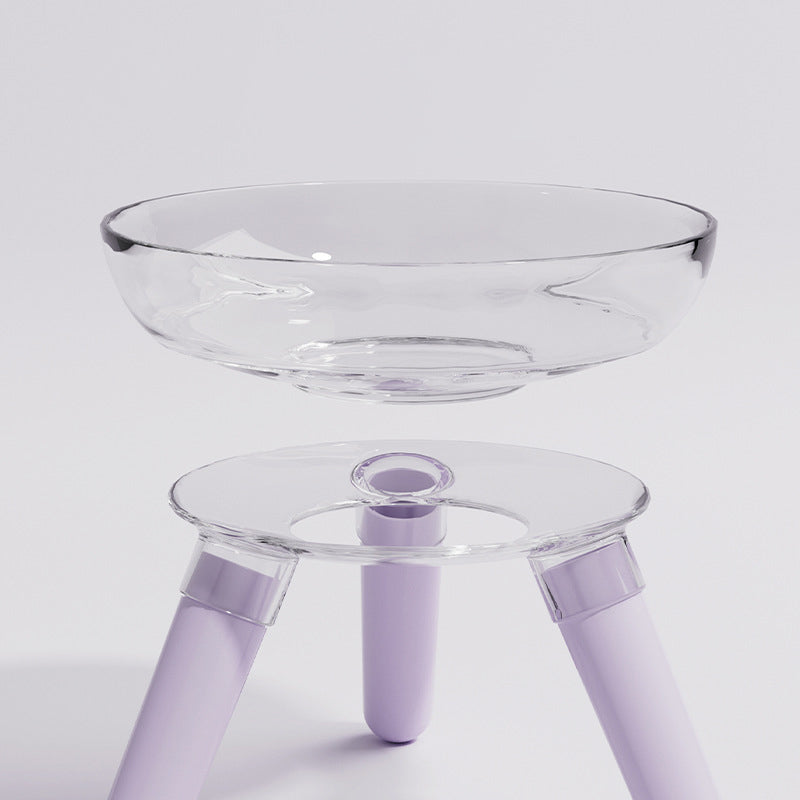 Transparent Anti-Knock Glass Pet Bowl for Cats & Dogs