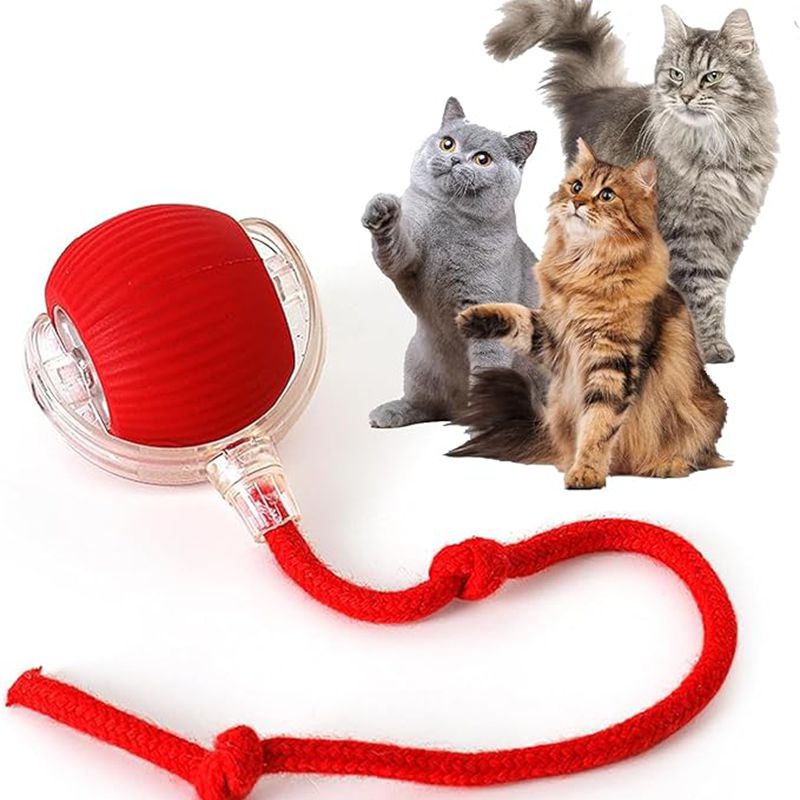 Automatic Interactive Rolling Cat Ball Toy with Rechargeable Sensor