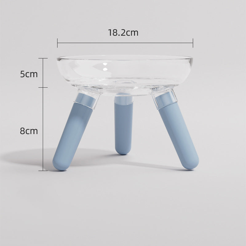 Transparent Anti-Knock Glass Pet Bowl for Cats & Dogs