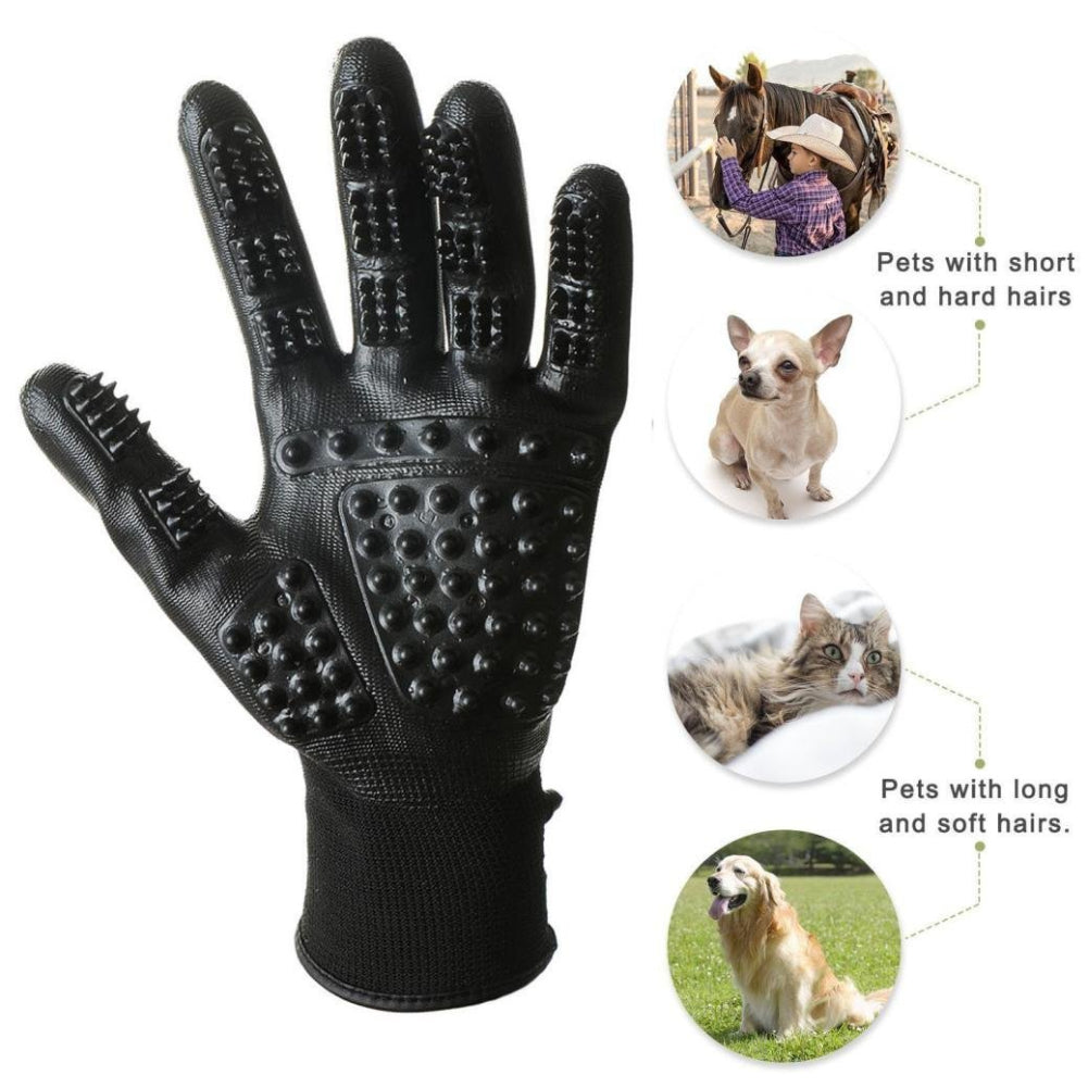 Soft Rubber Pet Grooming Glove for Hair Removal and Massage