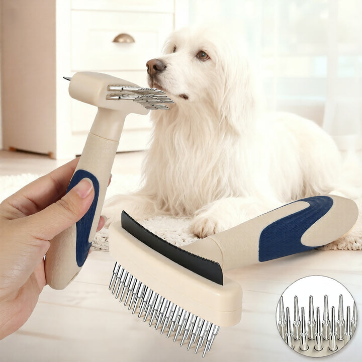 Pet Grooming Brush for Hair Removal and Fur Detangling