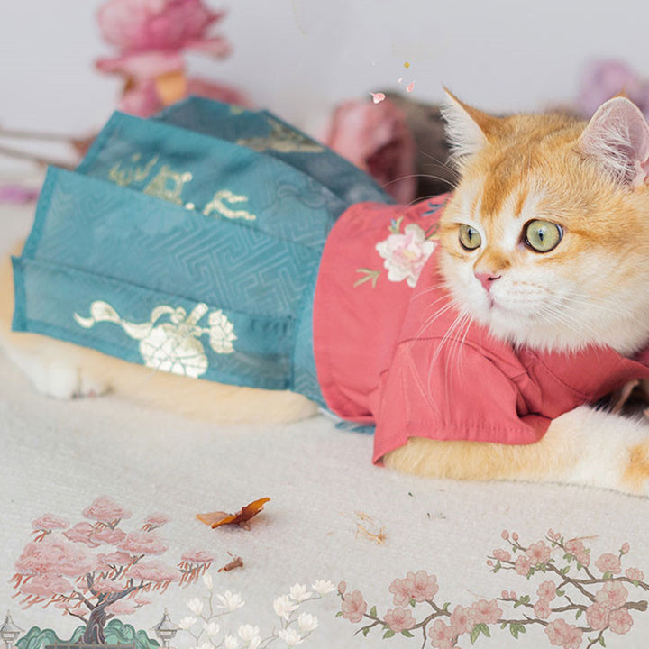 Traditional Hanfu-Style Clothes for Cats and Dogs Skirt Outfit