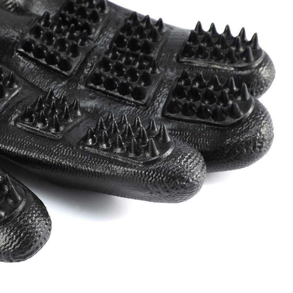 Soft Rubber Pet Grooming Glove for Hair Removal and Massage