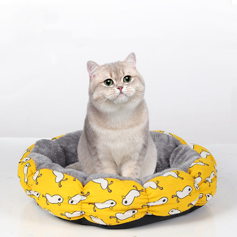 Round Calming Donut Bed for Cats & Small Dogs