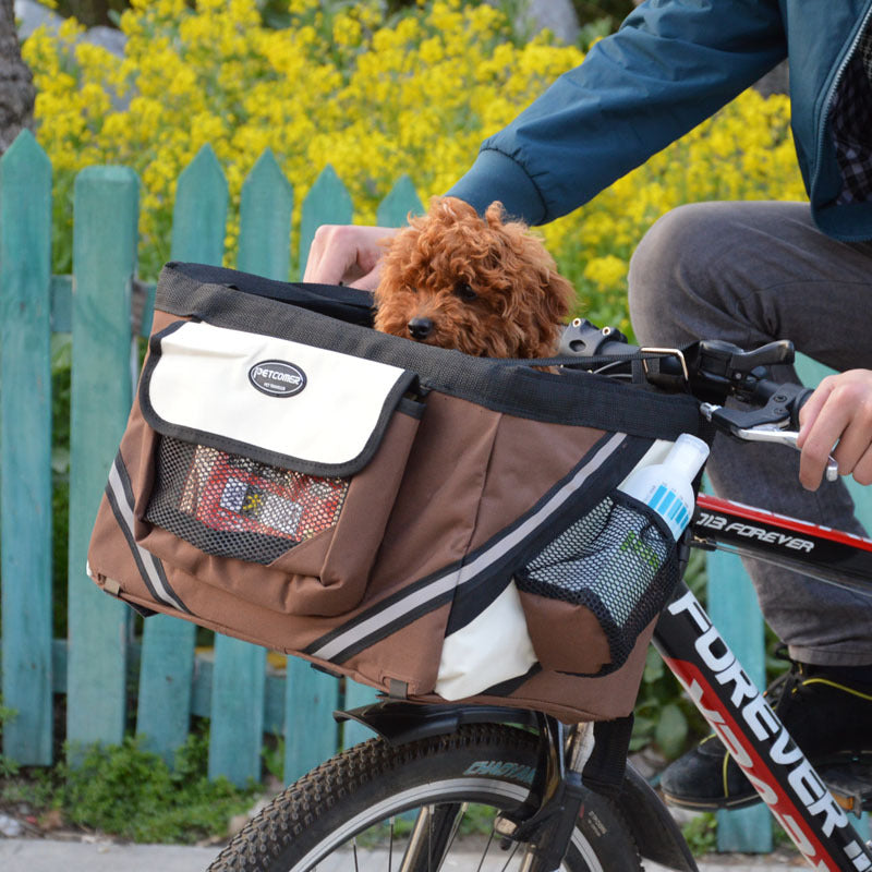 Removable Front Bicycle Carrier Bag for Cats and Small Dogs