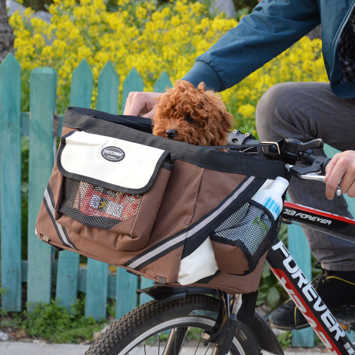 Removable Front Bicycle Carrier Bag for Cats and Small Dogs