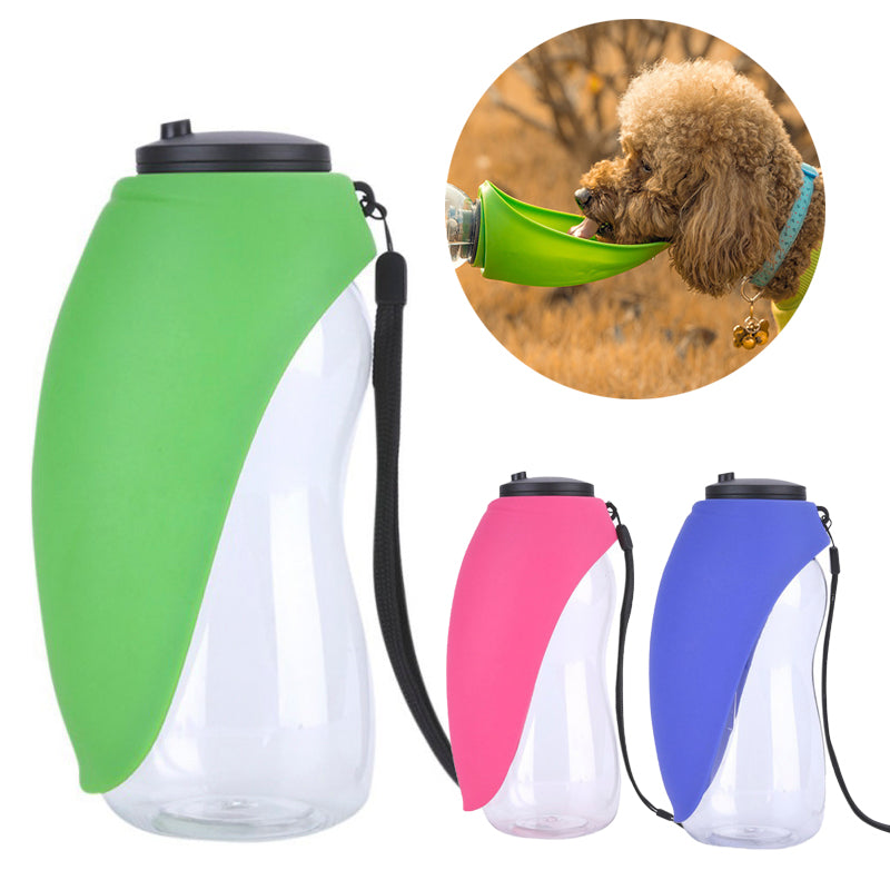 Portable Pet Water Bottle with Bowl for Cats & Dogs