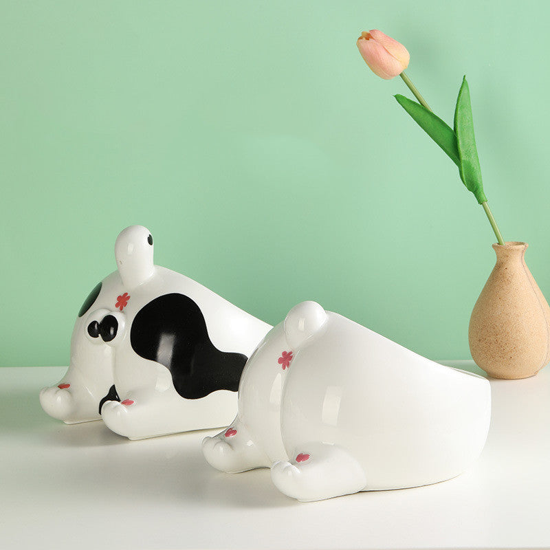 High-Foot Ceramic Pet Bowl for Cats & Dogs