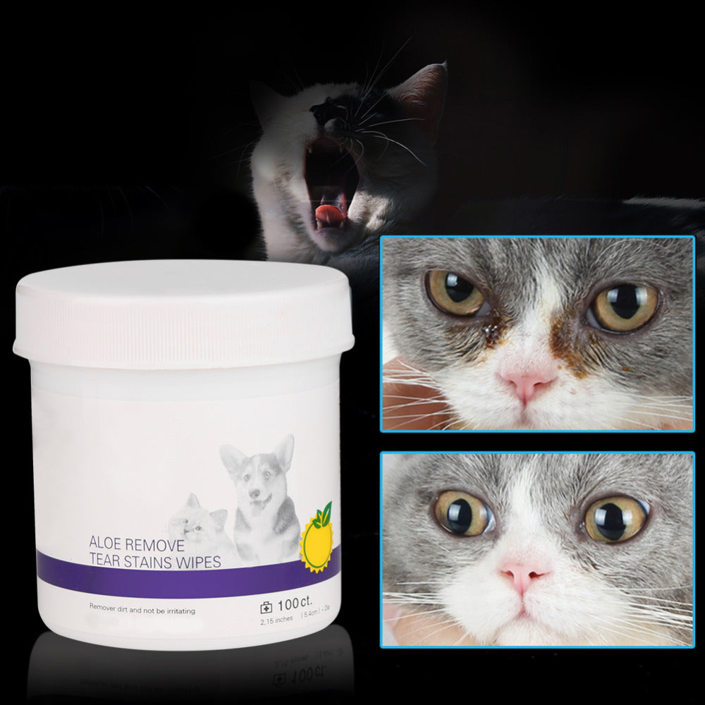 Pet Eye Grooming Wipes – Gentle Tear Stain Cleaning for Dogs & Cats