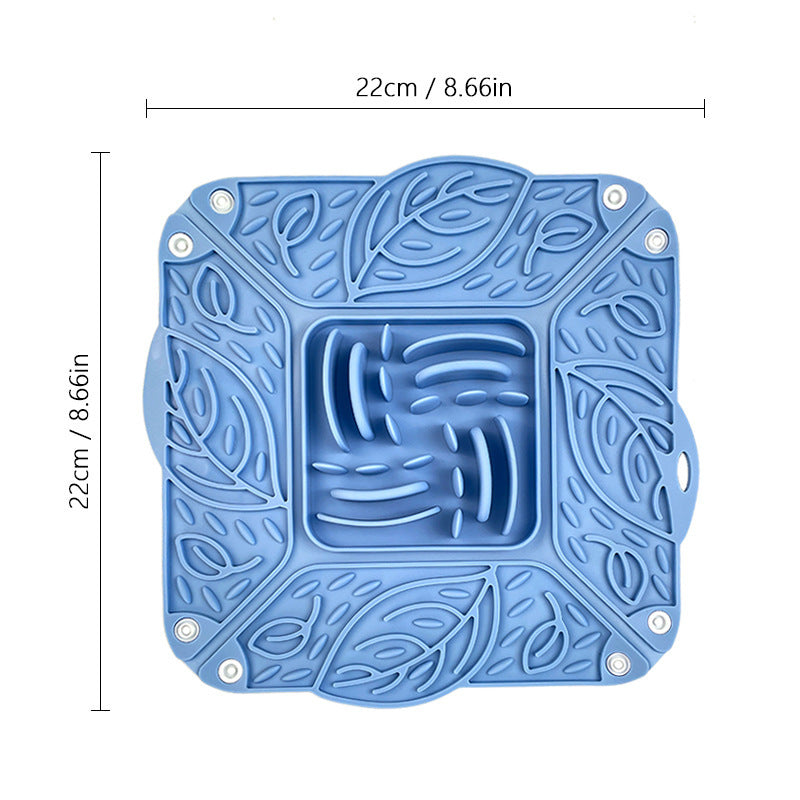 Foldable Silicone Slow Feeding Mat & Multi-Functional Pet Bowl