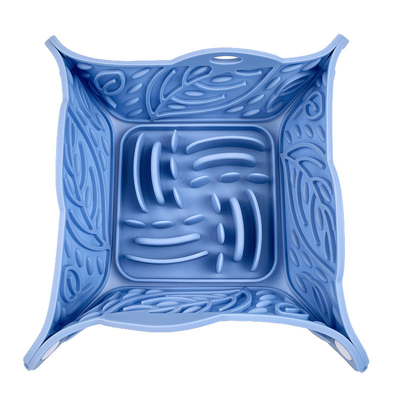 Foldable Silicone Slow Feeding Mat & Multi-Functional Pet Bowl