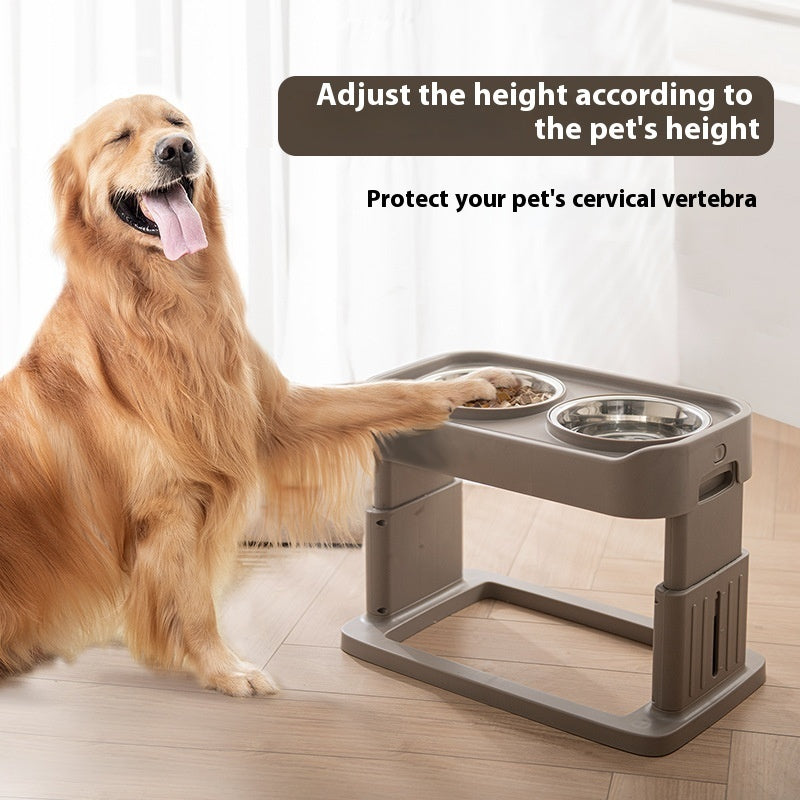 Adjustable Stainless Steel Pet Feeding Bowl Set