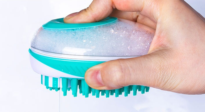 Automatic Pet Bath Massage Comb with Liquid Dispenser