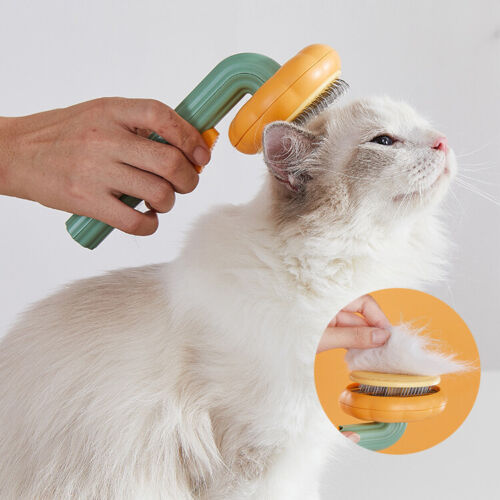 Pumpkin-Shaped Self-Cleaning Pet Slicker Brush for Dogs Cats