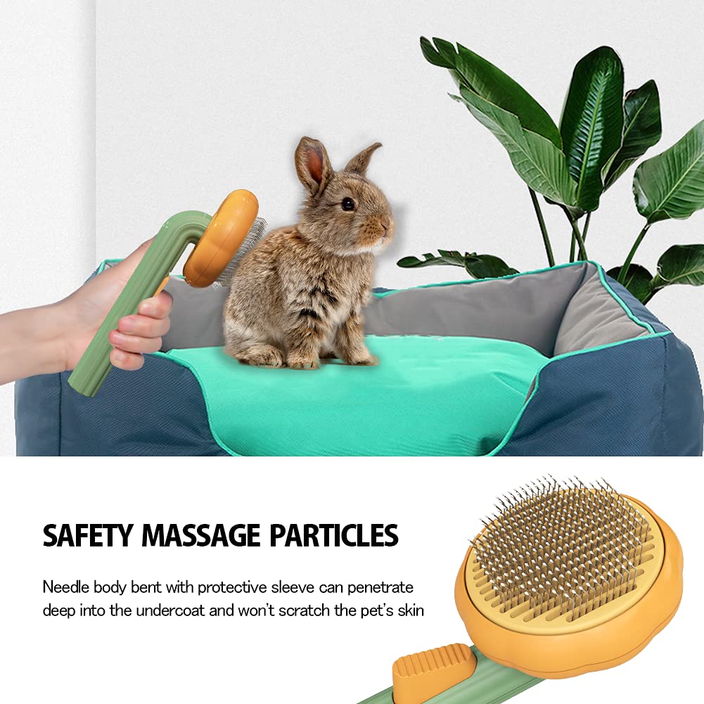 Pumpkin-Shaped Self-Cleaning Pet Slicker Brush for Dogs Cats