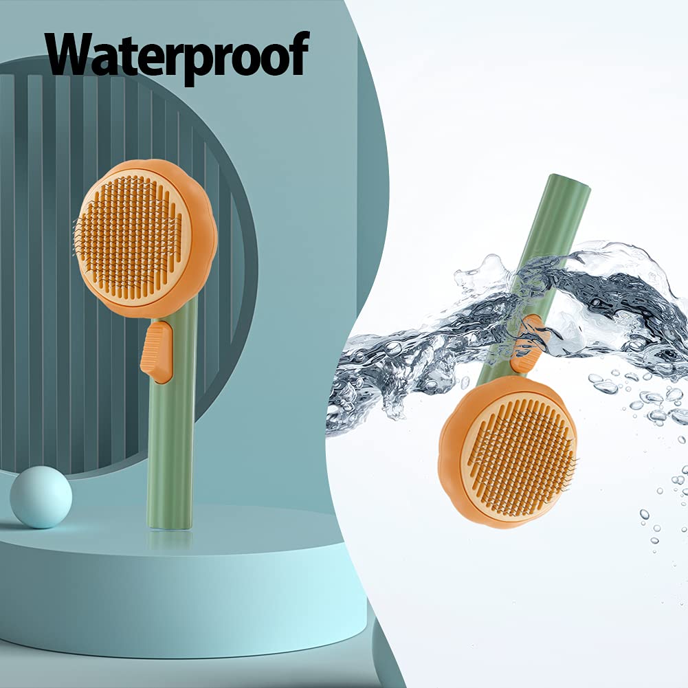 Pumpkin-Shaped Self-Cleaning Pet Slicker Brush for Dogs Cats