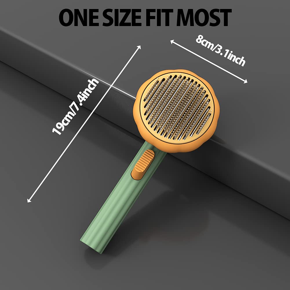 Pumpkin-Shaped Self-Cleaning Pet Slicker Brush for Dogs Cats