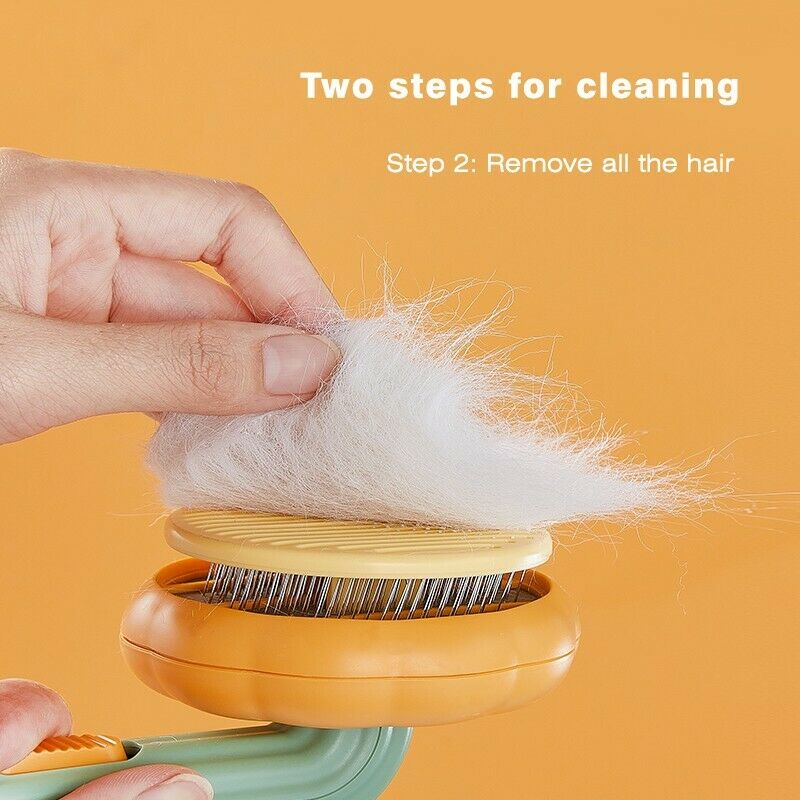 Pumpkin-Shaped Self-Cleaning Pet Slicker Brush for Dogs Cats