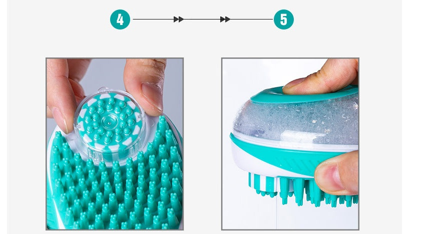 Automatic Pet Bath Massage Comb with Liquid Dispenser