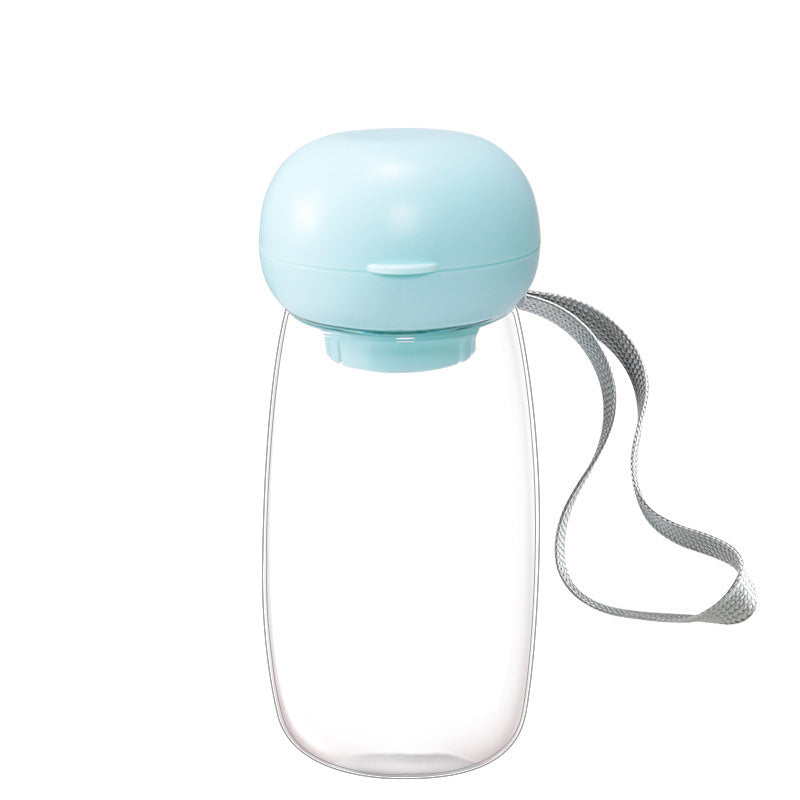 Portable Pet Water Bottle with Bowl and Lanyard for Cats & Dogs