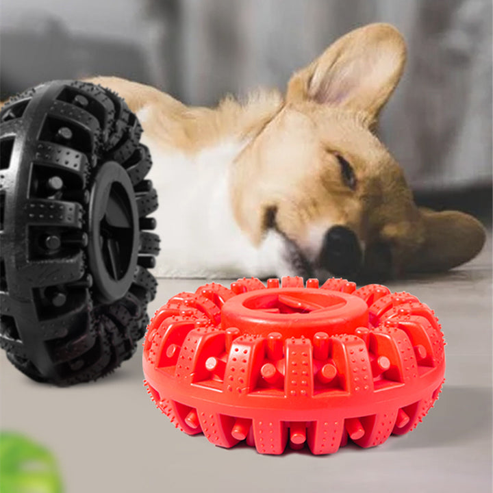 Red Rubber Bite-Resistant Dog Food Toy