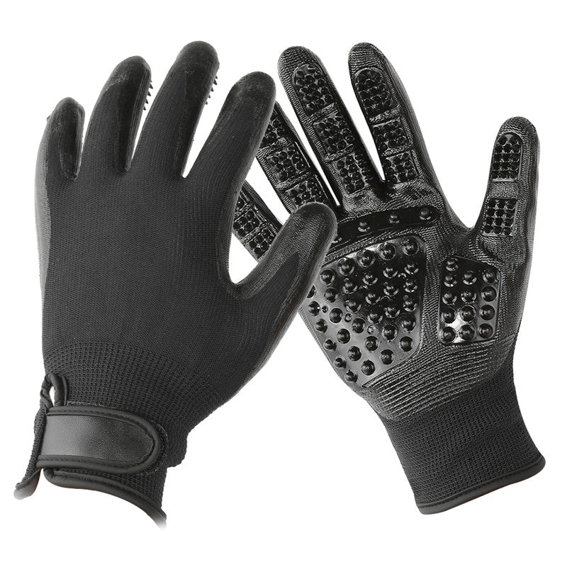 Soft Rubber Pet Grooming Glove for Hair Removal and Massage