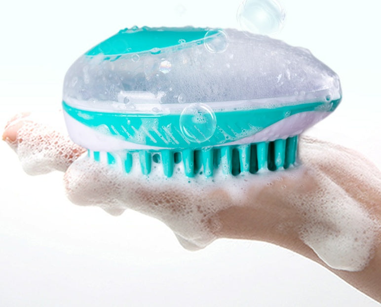 Automatic Pet Bath Massage Comb with Liquid Dispenser