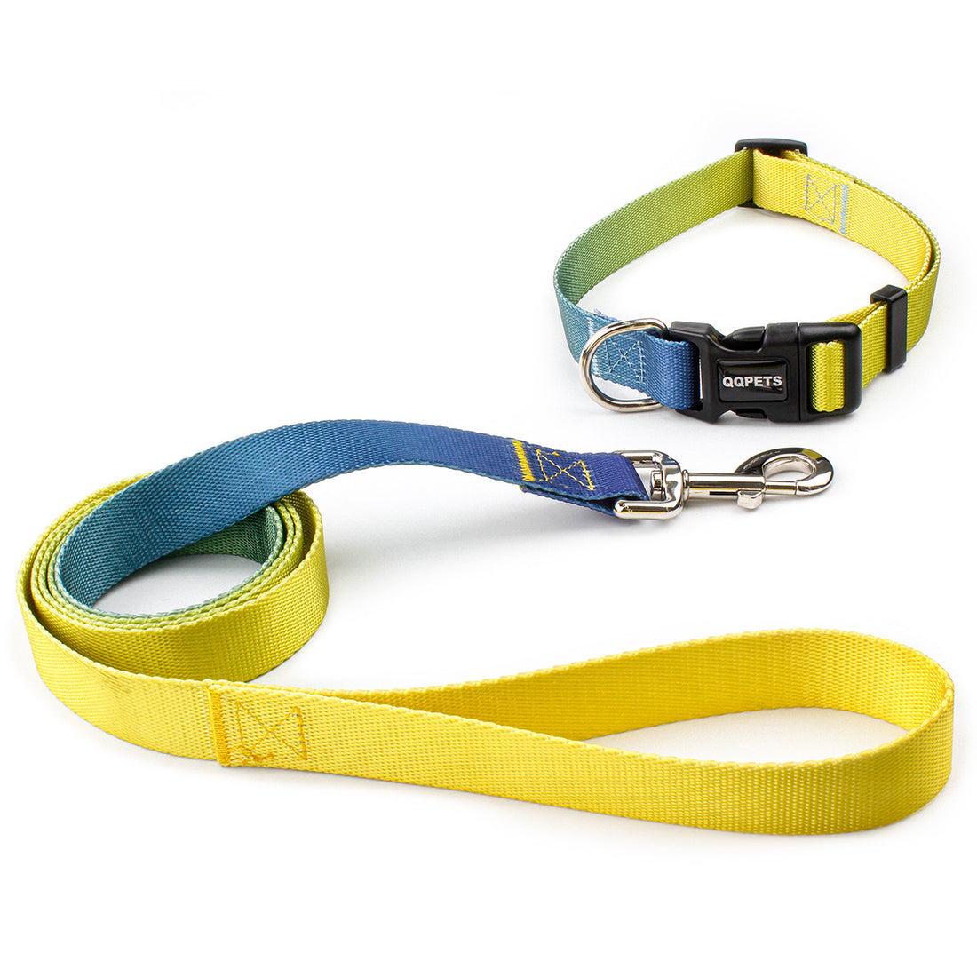Gradient Solid Color Collar and Leash Set for Dogs