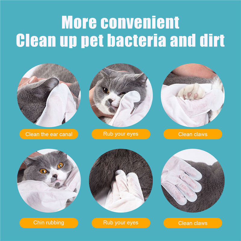 No-Bath Cat Grooming Non-Woven Gloves