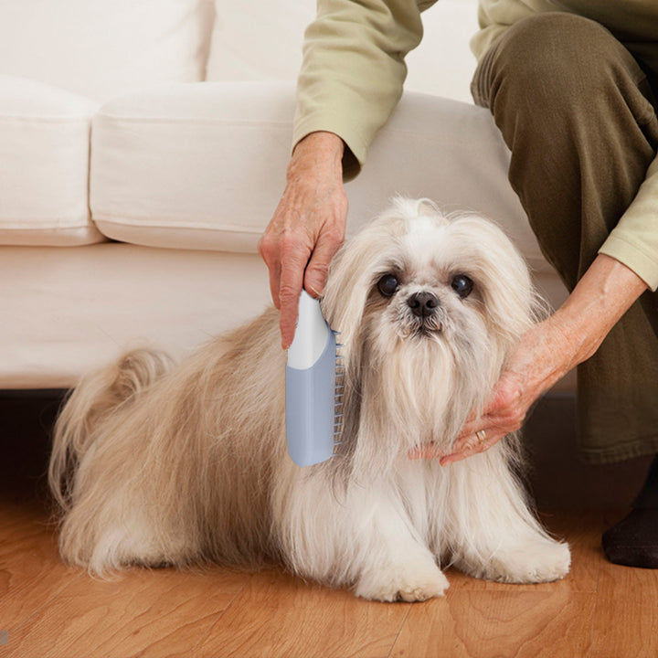 Silicone Pet Massage and Grooming Brush with Fur Removal Comb