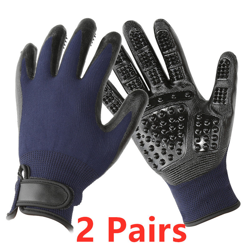 Soft Rubber Pet Grooming Glove for Hair Removal and Massage