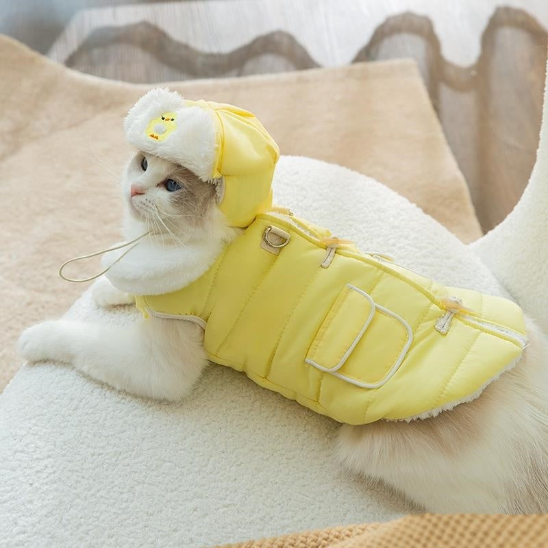 Thickened Cotton-Padded Autumn & Winter Cat Clothes, Anti-Lint