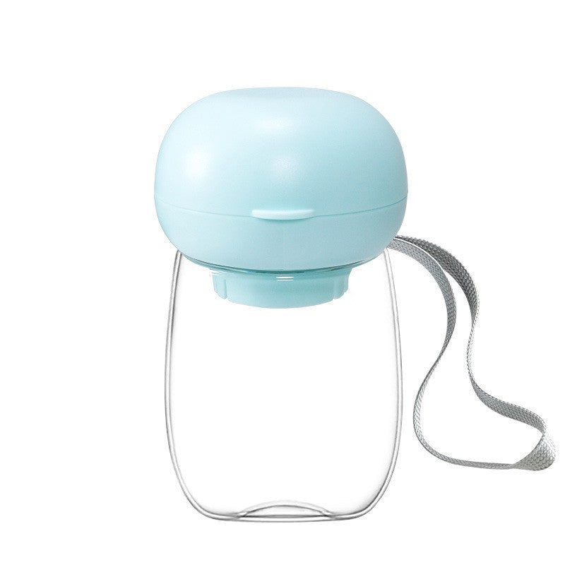 Portable Pet Water Bottle with Bowl and Lanyard for Cats & Dogs