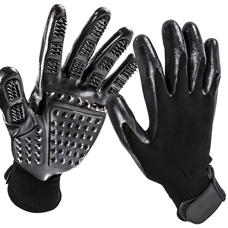 Soft Rubber Pet Grooming Glove for Hair Removal and Massage
