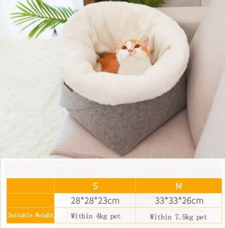 Ultra-Soft Plush Donut Cat Bed for Cozy Comfortable Sleep Everywhere