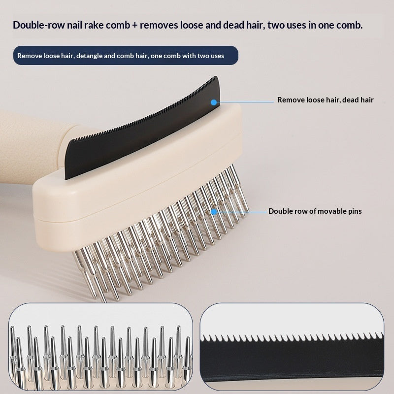 Pet Grooming Brush for Hair Removal and Fur Detangling