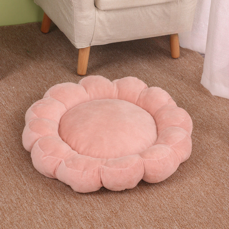 50x50cm Double-Sided Plush Petal Bed for Cats & Dogs