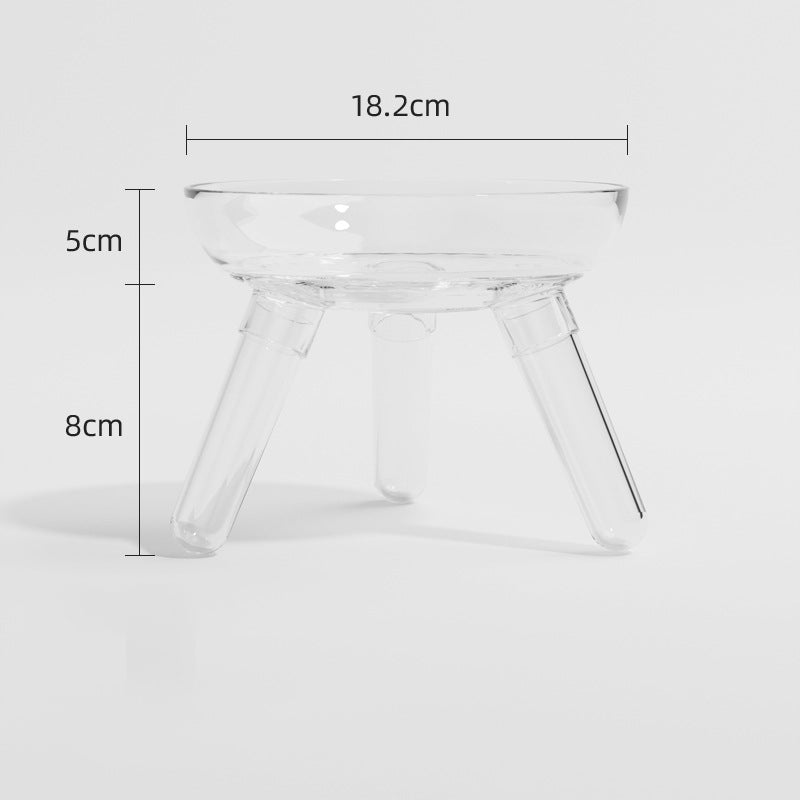 Transparent Anti-Knock Glass Pet Bowl for Cats & Dogs