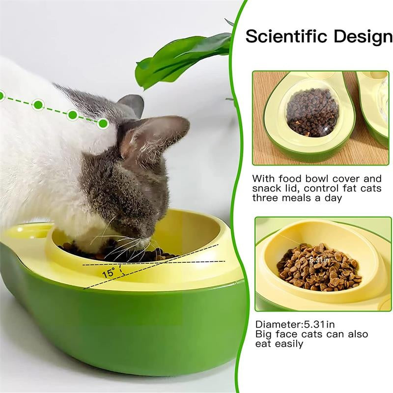 Avocado-Shaped Automatic Water & Slow Feeder for Small Pets