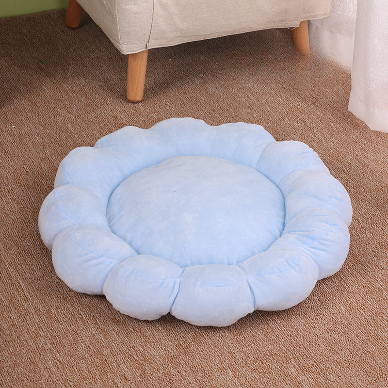 50x50cm Double-Sided Plush Petal Bed for Cats & Dogs