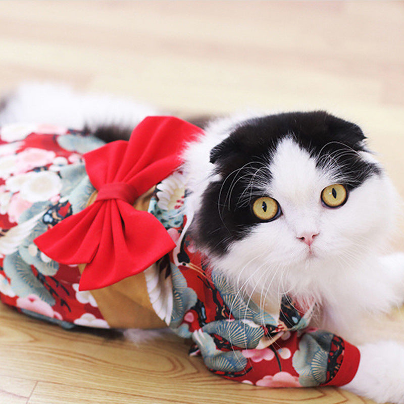 Stylish Kimono-Inspired Clothes for Cats Fashionable Pet Outfit