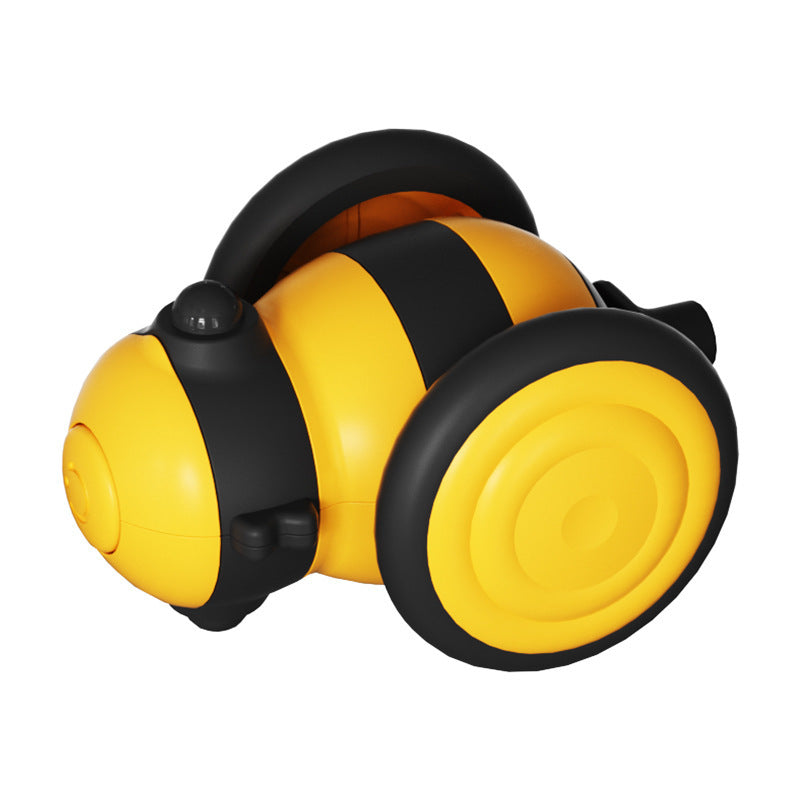 Electric Bee Cat Toy with Feather Teaser for Interactive Play