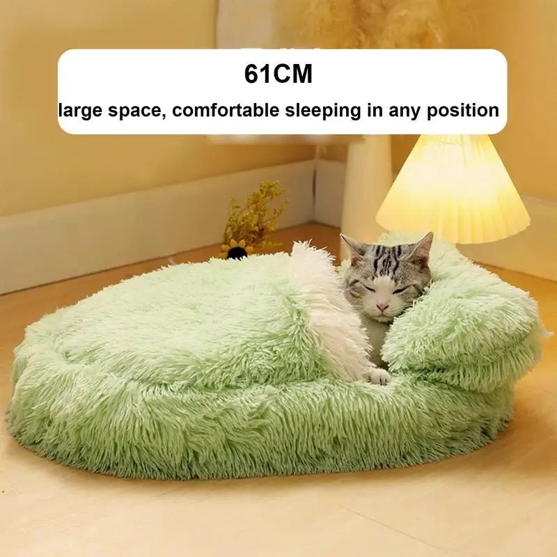 Fluffy Anti-Slip Pet Cave Bed for Small Dogs & Cats
