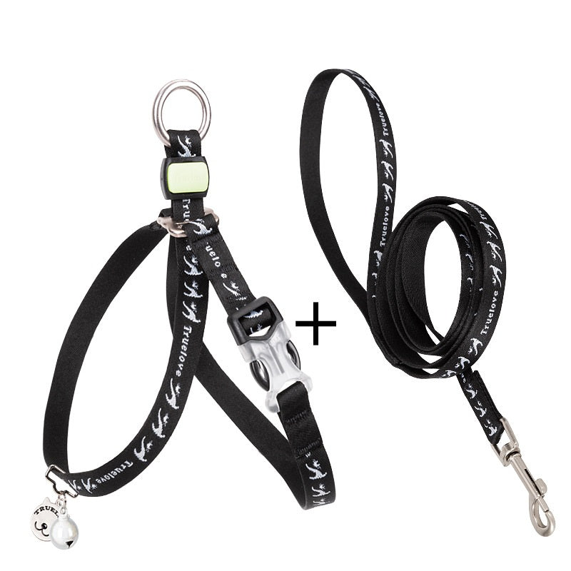 Chest Strap Harness with Bell and Leash for Small Dogs and Cats