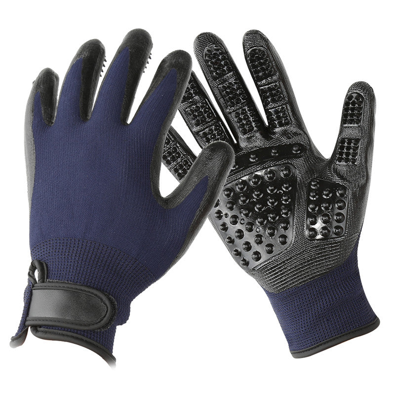 Soft Rubber Pet Grooming Glove for Hair Removal and Massage
