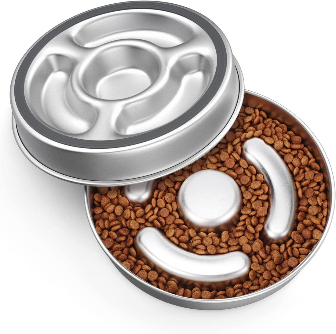 Stainless Steel Slow Feeding Bowl with Neck Protector
