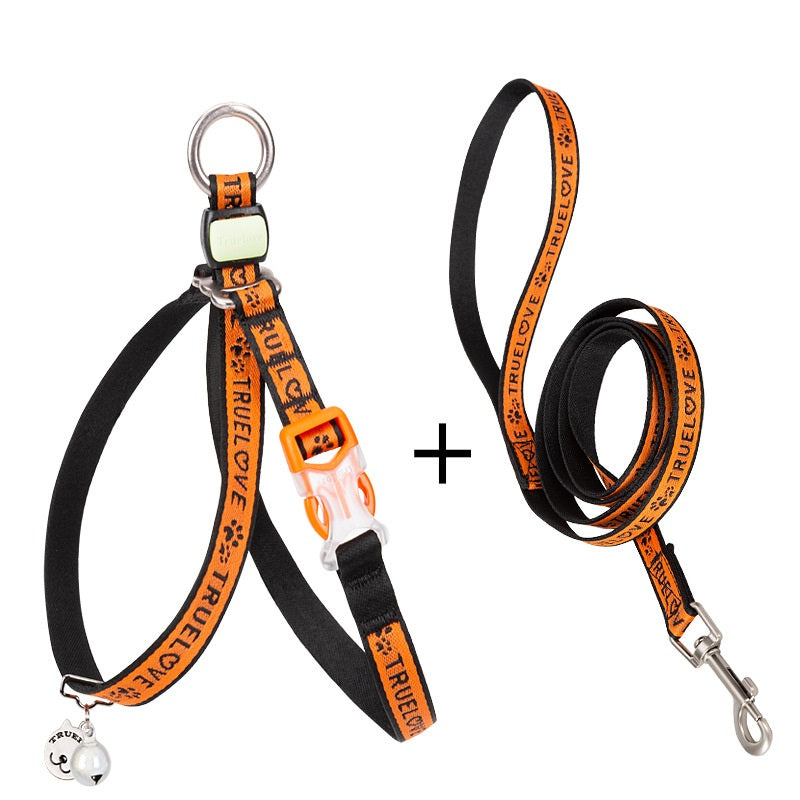 Chest Strap Harness with Bell and Leash for Small Dogs and Cats