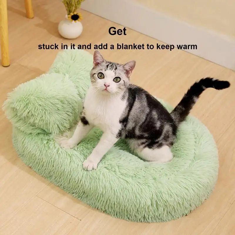 Fluffy Anti-Slip Pet Cave Bed for Small Dogs & Cats